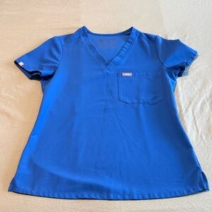 Figs Vibrant Blue Short Sleeve scrub top